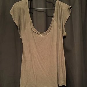 Forest green top with straps across the back